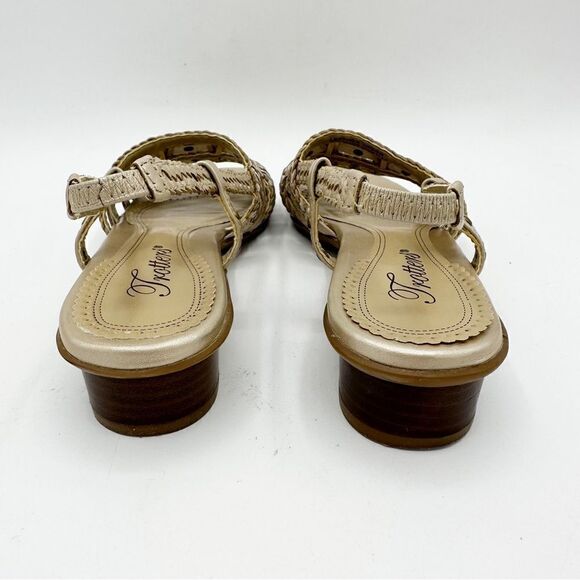 TROTTERS Womens Abigail Gold/Silver Metallic Slingback Sandal Gold Stud 7 Narrow - Picture 10 of 14